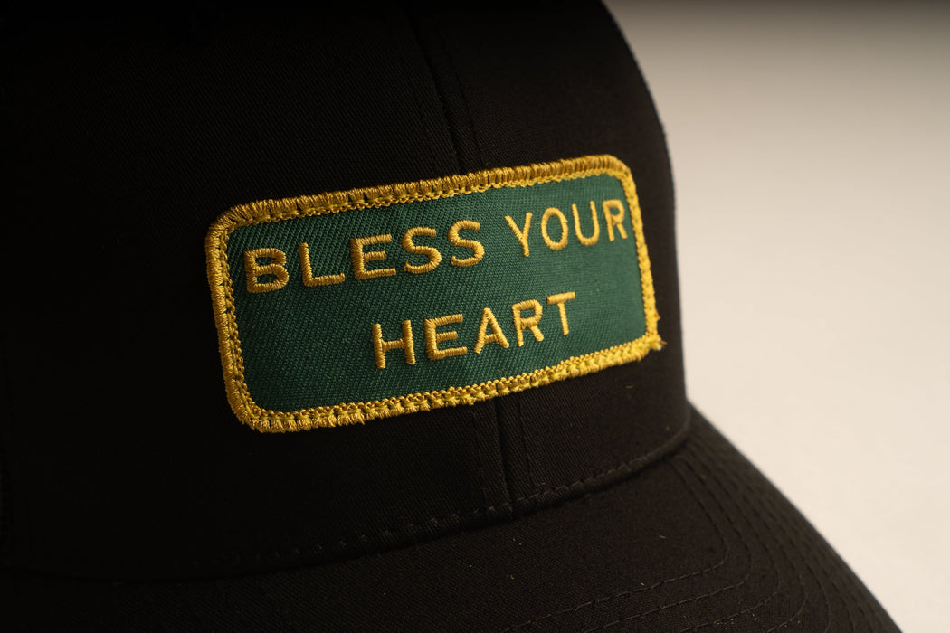 BLESS YOUR HEART Black Trucker hat