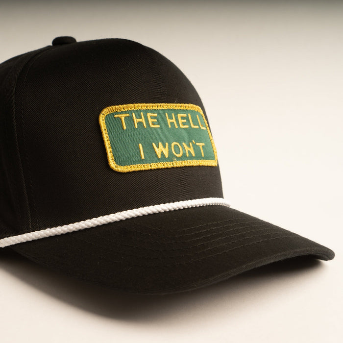 THE HELL I WON'T Black Captains (rope) hat