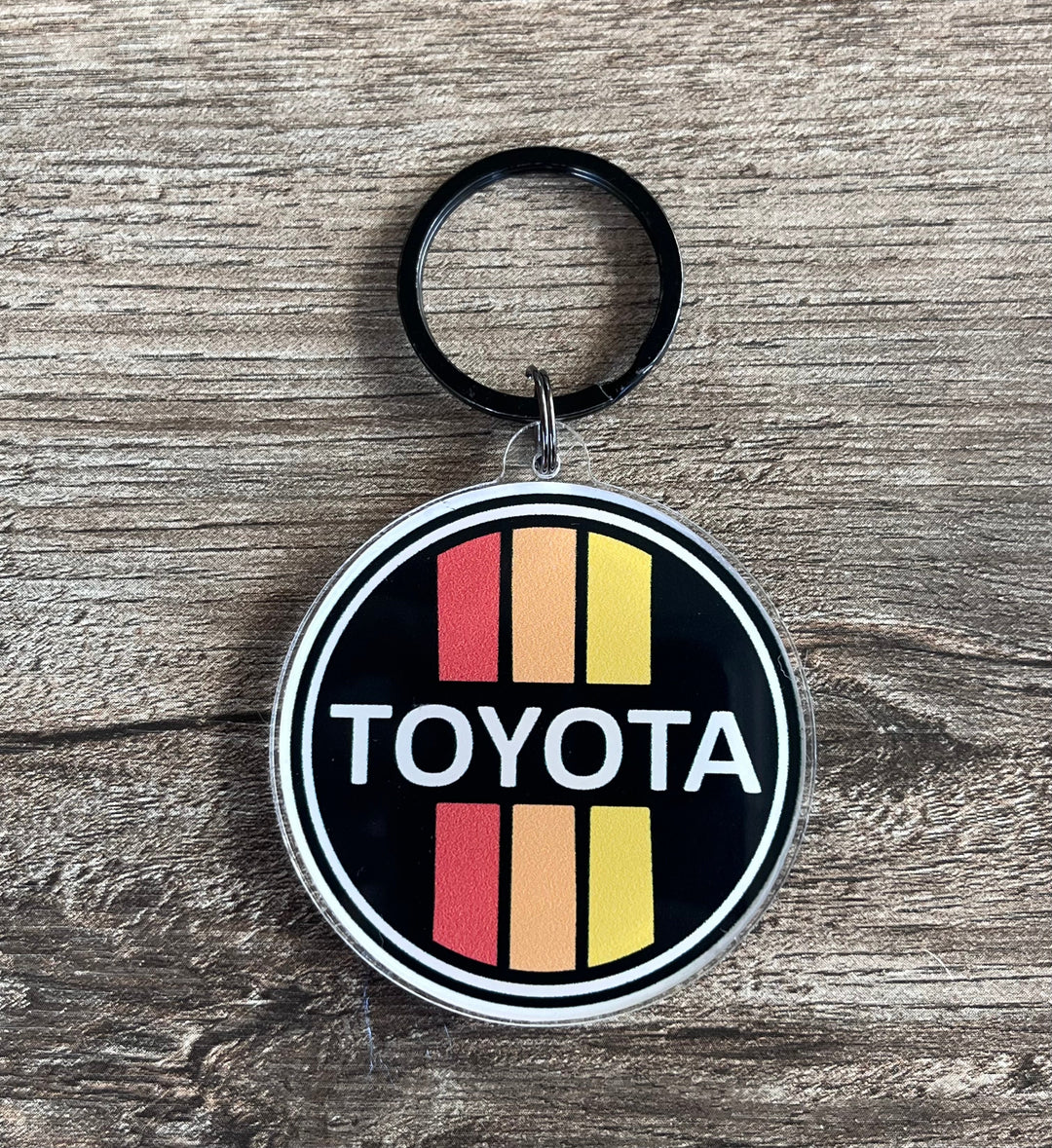 3 Stripe Toyota Old School Logo Plastic Acrylic Key Chain - Reefmonkey
