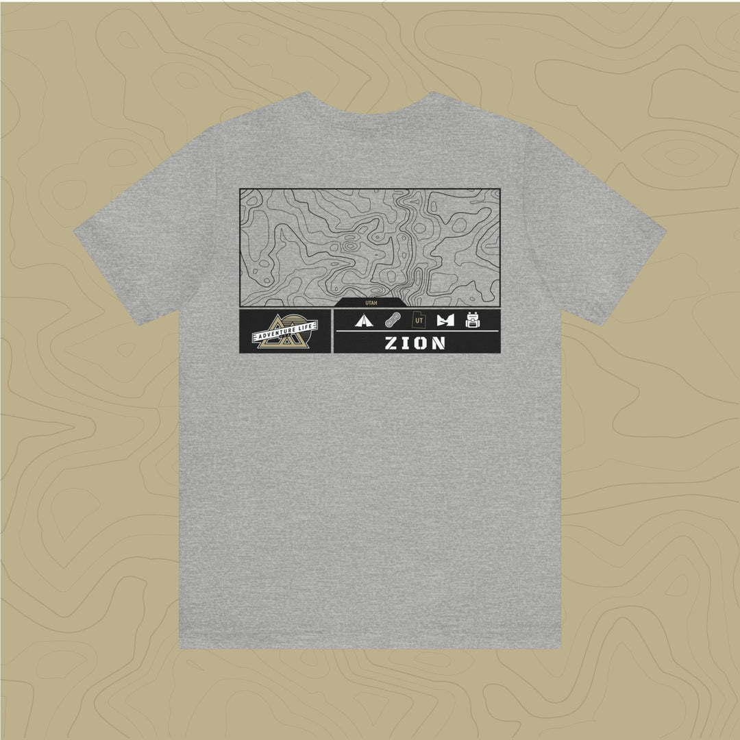 Zion National Park - Adventure Life Trail Topographic Garment Dyed Tee