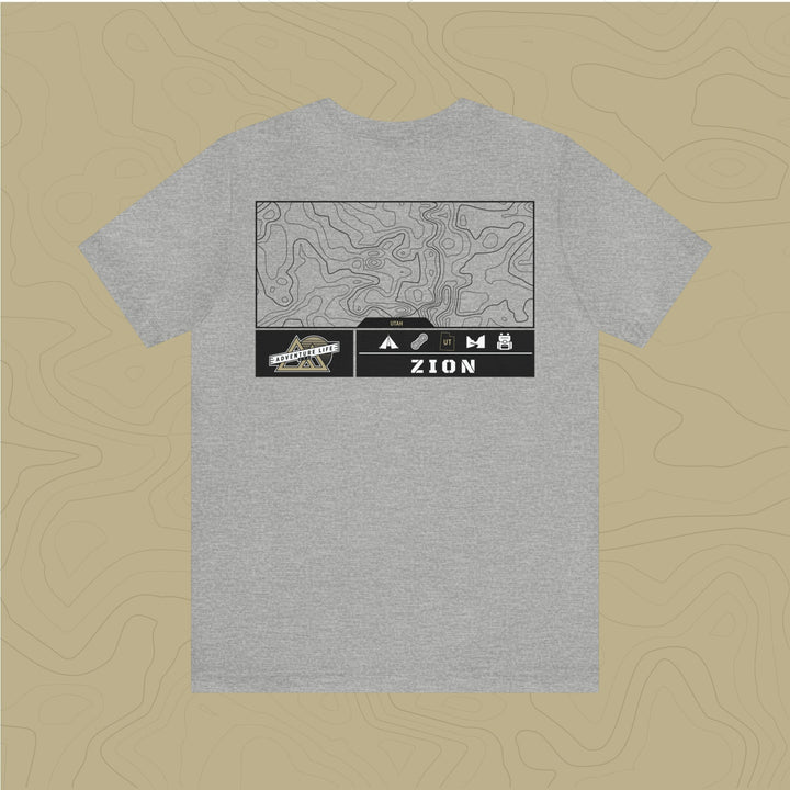 Zion National Park - Adventure Life Trail Topographic Garment Dyed Tee