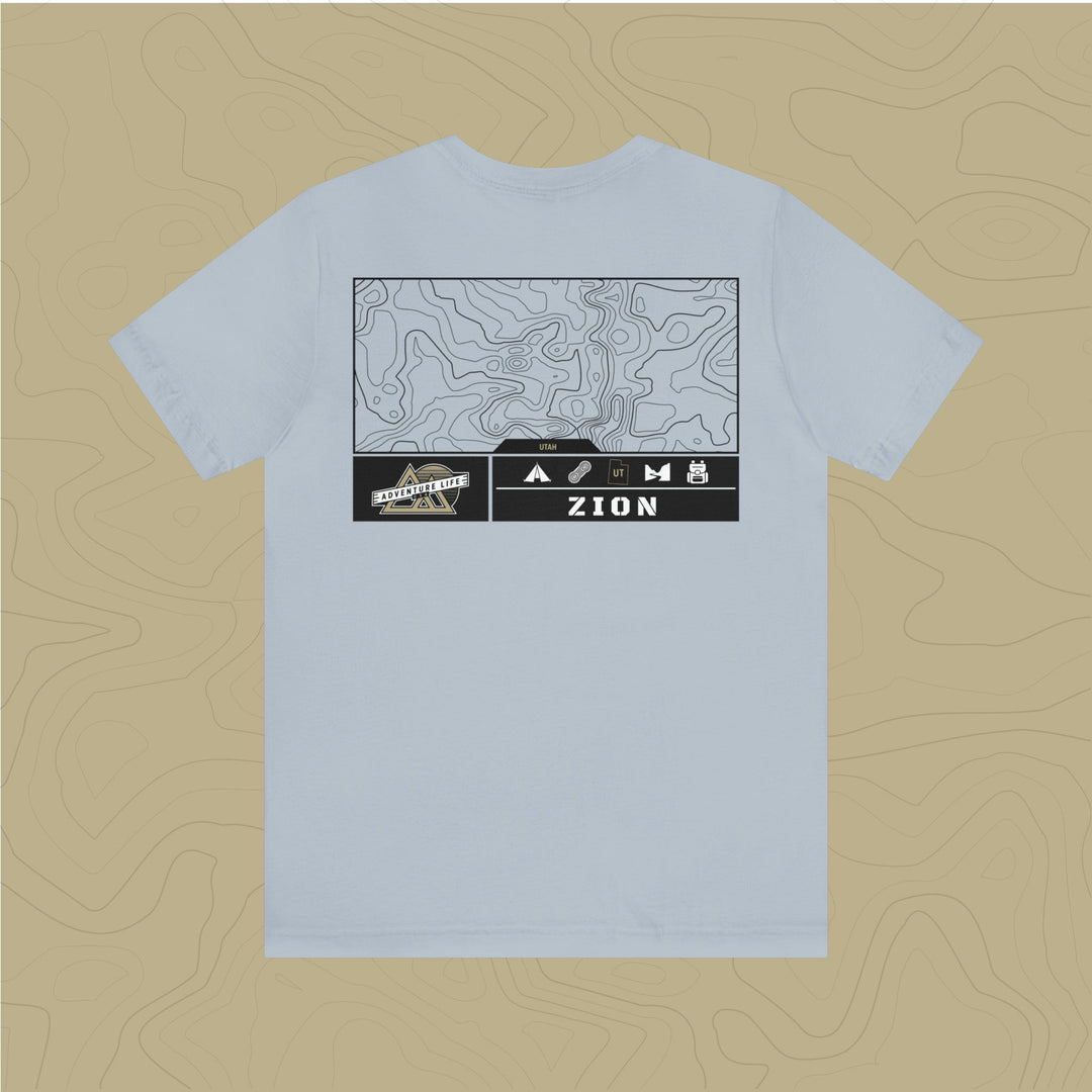 Zion National Park - Adventure Life Trail Topographic Garment Dyed Tee
