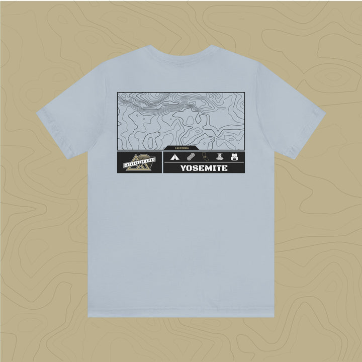Yosemite National Park - Adventure Life Trail Topographic Garment Dyed Tee