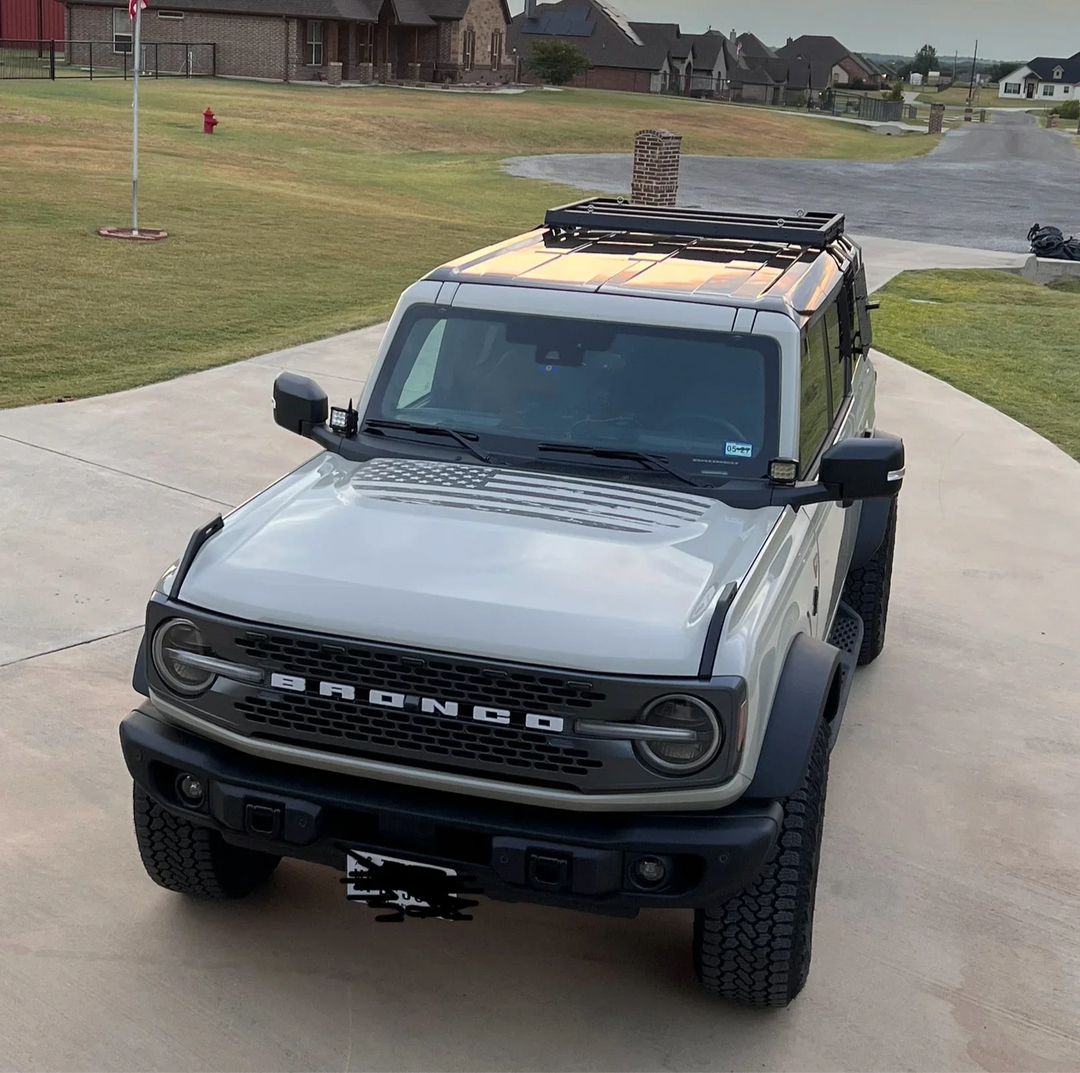 Stealth Clear American Flag Hood Overlay - 2021+ Bronco
