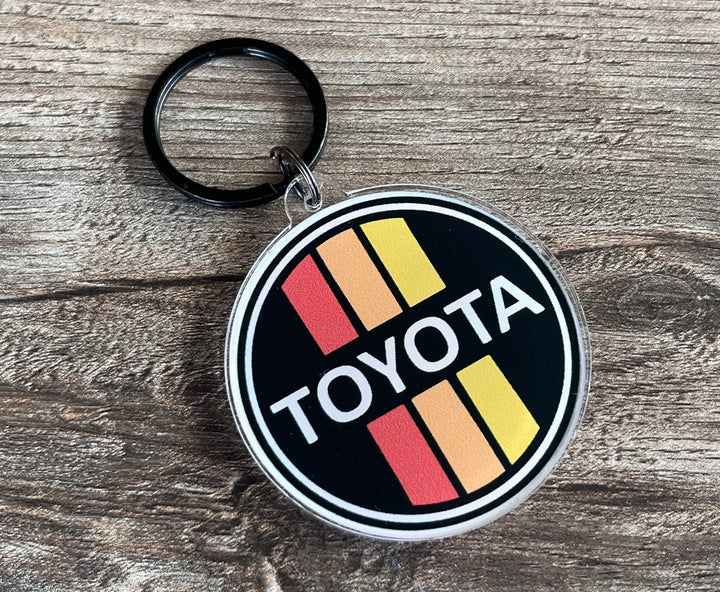 3 Stripe Toyota Old School Logo Plastic Acrylic Key Chain - Reefmonkey