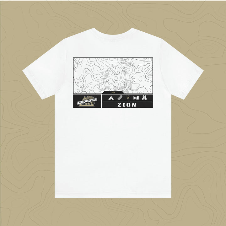 Zion National Park - Adventure Life Trail Topographic Garment Dyed Tee