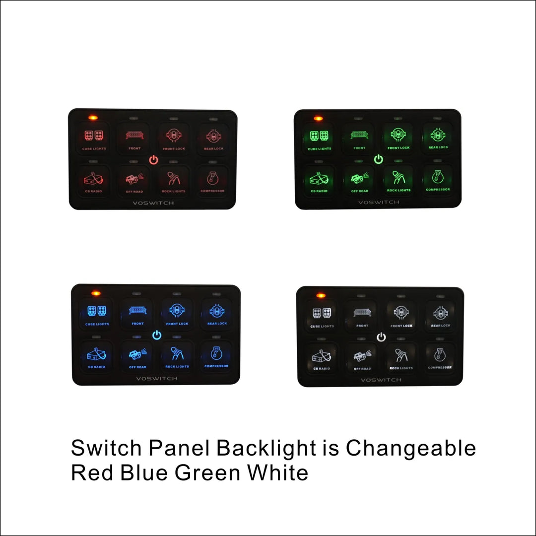 Voswitch TACO8 8 Gang Lower Dash Switch Panel Compatible with Toyota Tacoma 2016 to Current