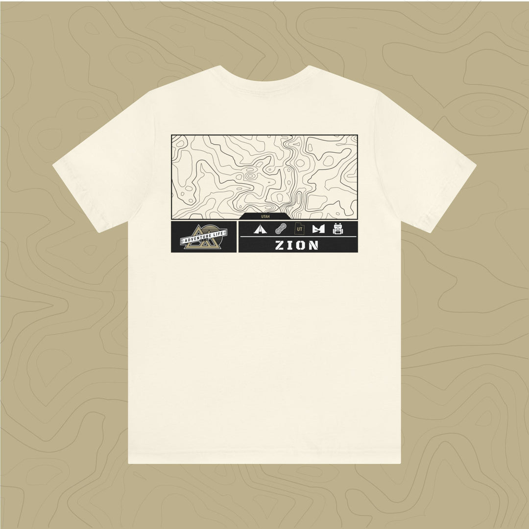 Zion National Park - Adventure Life Trail Topographic Garment Dyed Tee