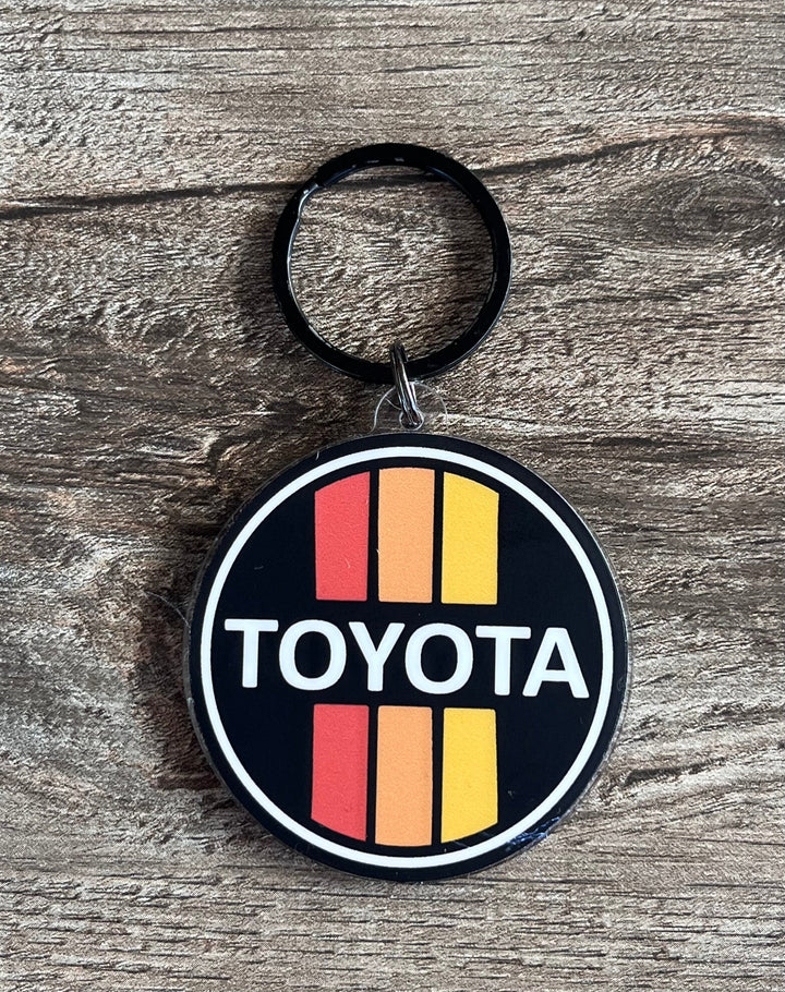 3 Stripe Toyota Old School Logo Plastic Acrylic Key Chain - Reefmonkey