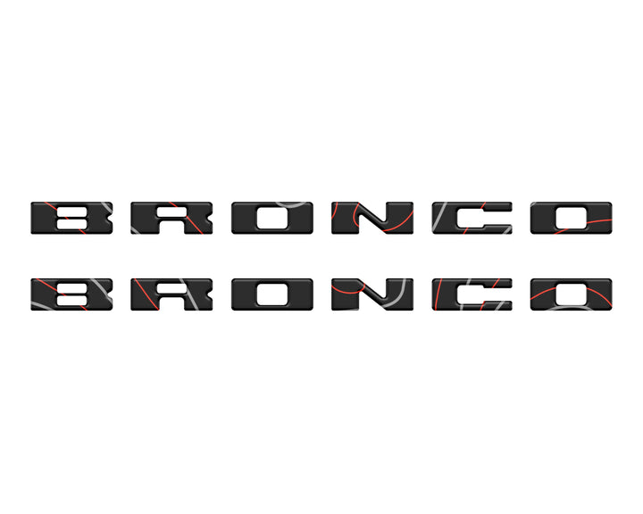 Bronco Running Board Letter Inserts/Overlays Fits 2021-2025 Ford Bronco