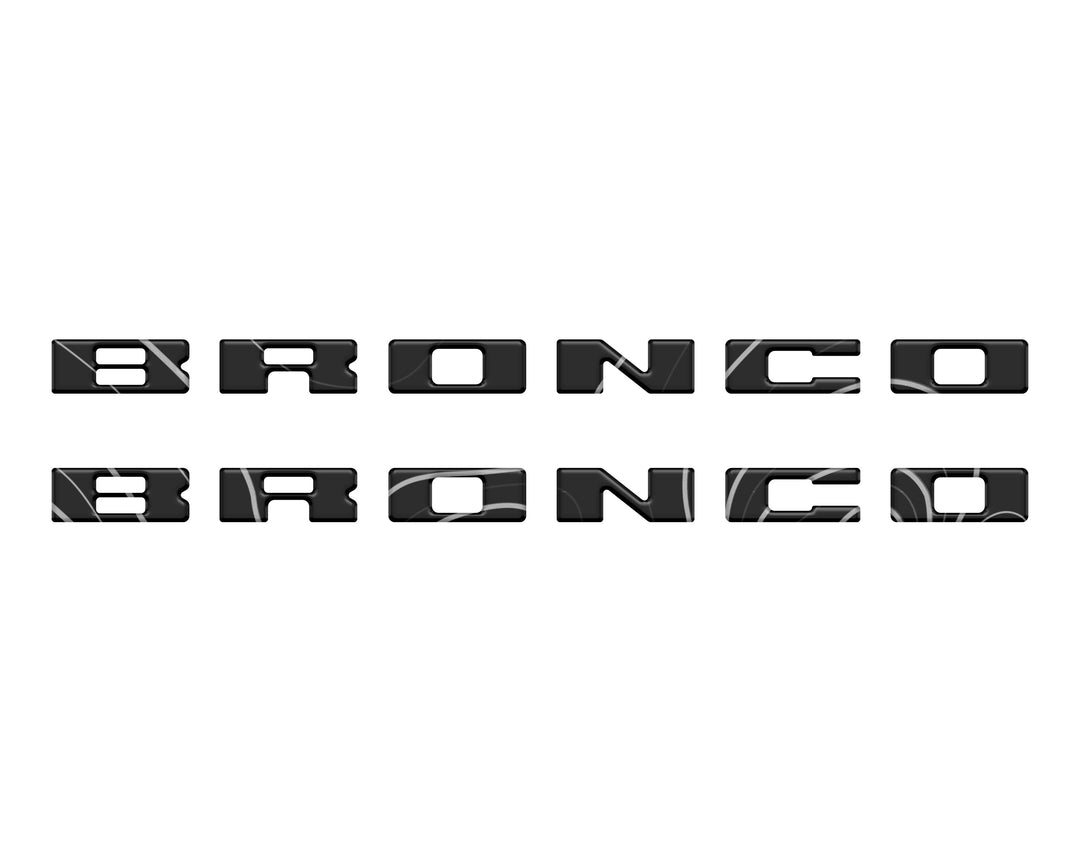 Bronco Running Board Letter Inserts/Overlays Fits 2021-2025 Ford Bronco