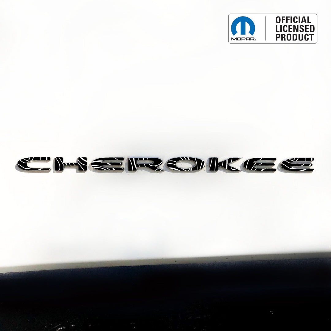 CHEROKEE Door Emblem Overlay Decal Set | Fits 2014–2025 Jeep Cherokee