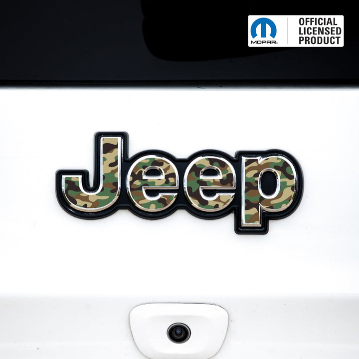 Jeep Emblem Overlay Decals – Camo Print | Fits Grand Cherokee, Cherokee, Compass, Renegade, Liberty &amp; Patriot