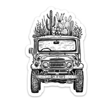 Cacti Jeep Vinyl Sticker