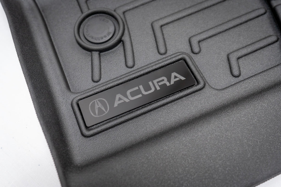 Etched Gloss Black Acura Emblem Inserts for WeatherTech Floor Mats