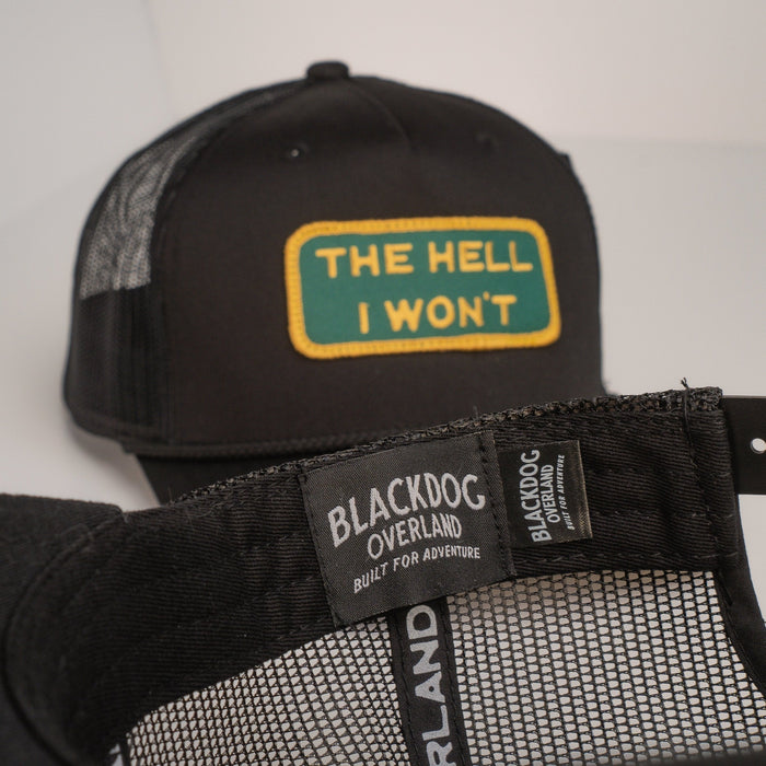 EXCLUSIVE - "THE HELL I WON'T" Black Trucker (BLACK ROPE) (BOGO 50% OFF)