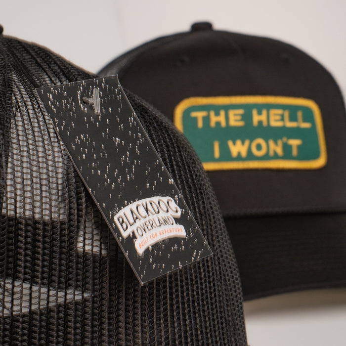 EXCLUSIVE - "THE HELL I WON'T" Black Trucker (BLACK ROPE) (BOGO 50% OFF)