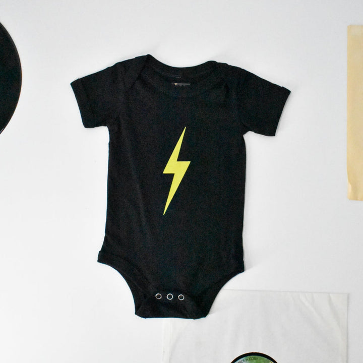 THE SPARK NEON YELLOW ONESIE - BLACK