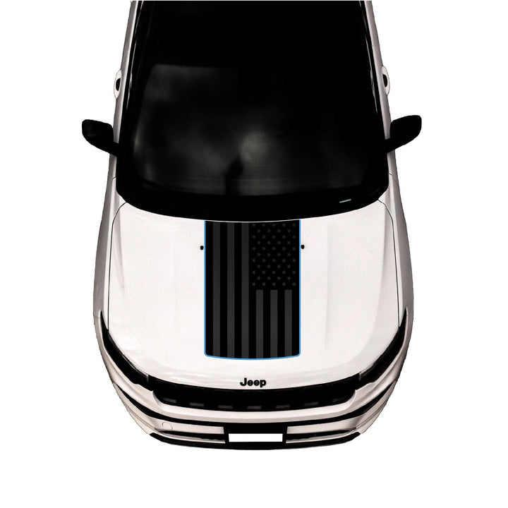 Hood Graphic for Compass | Black Flag - fits Jeep Compass MP 2017-2024