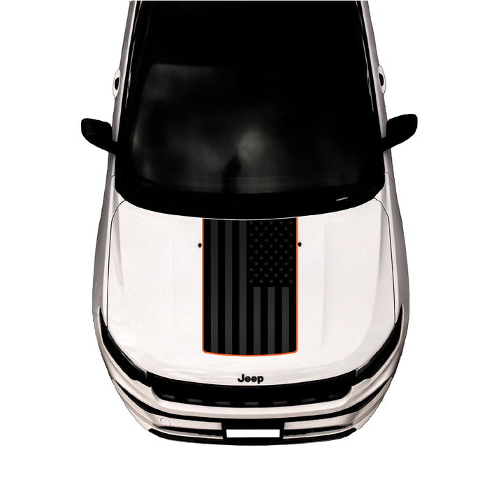 Hood Graphic for Compass | Black Flag - fits Jeep Compass MP 2017-2024