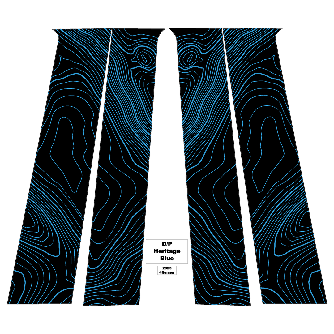 Topographic B Pillar Overlays - 2024+ Tacoma Double Cab / 2025+ 4Runner