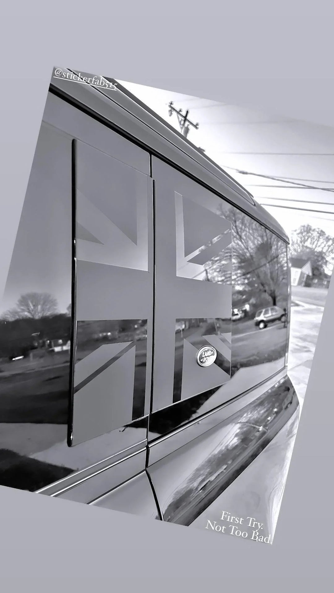 Union Jack Side Window Panel Overlay (Matte Black) - 2020+ Land Rover Defender 110 / 130