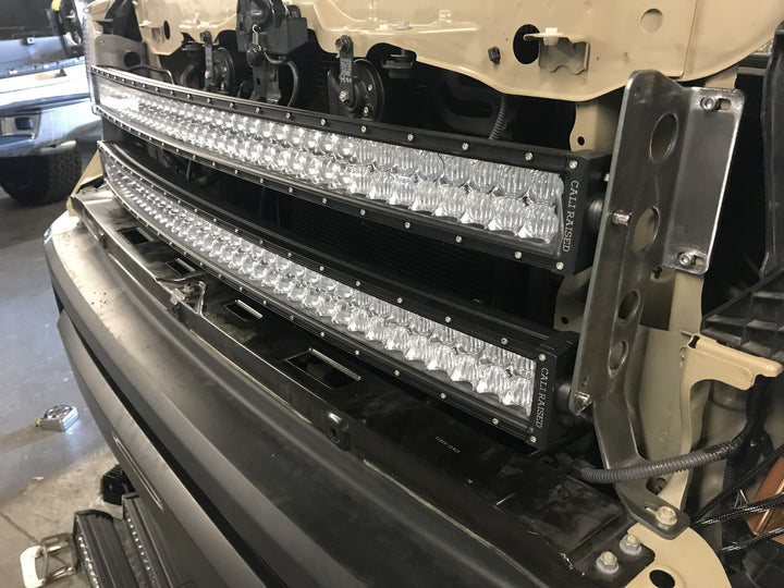 42" Hidden Grille Curved LED Light Bar Brackets Kit For 2014-2021 Toyota Tundra