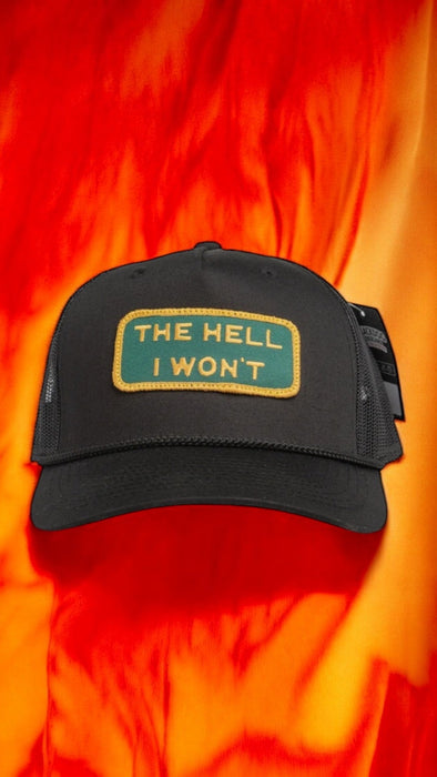 EXCLUSIVE - "THE HELL I WON'T" Black Trucker (BLACK ROPE) (BOGO 50% OFF)