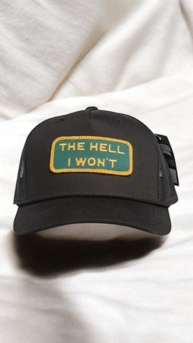 EXCLUSIVE - "THE HELL I WON'T" Black Trucker (BLACK ROPE) (BOGO 50% OFF)