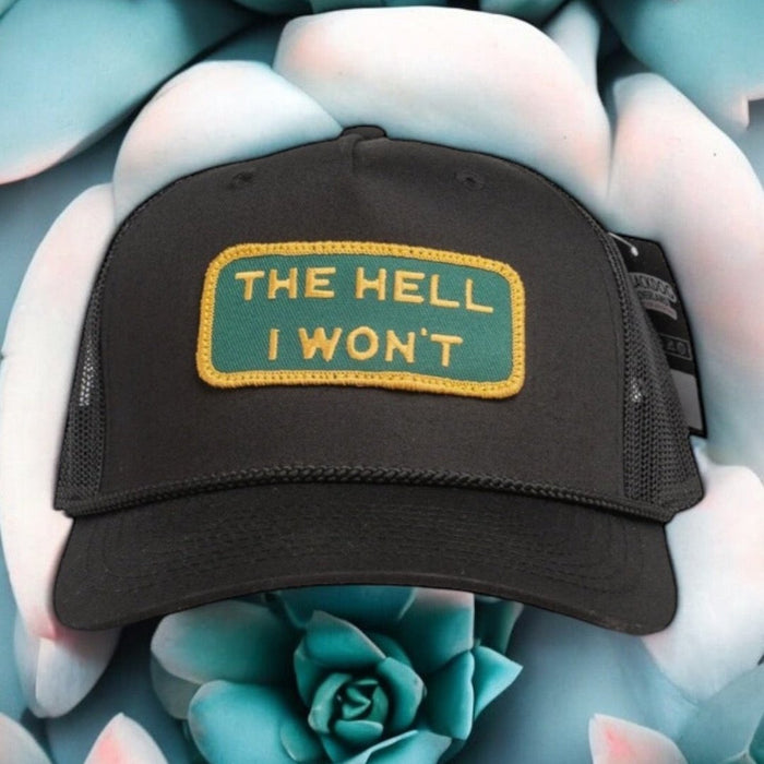 EXCLUSIVE - "THE HELL I WON'T" Black Trucker (BLACK ROPE) (BOGO 50% OFF)