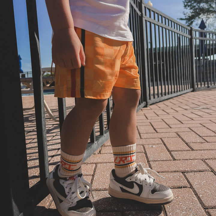 RETRO-WAVE HYBRID BOARD SHORT - YELLOW