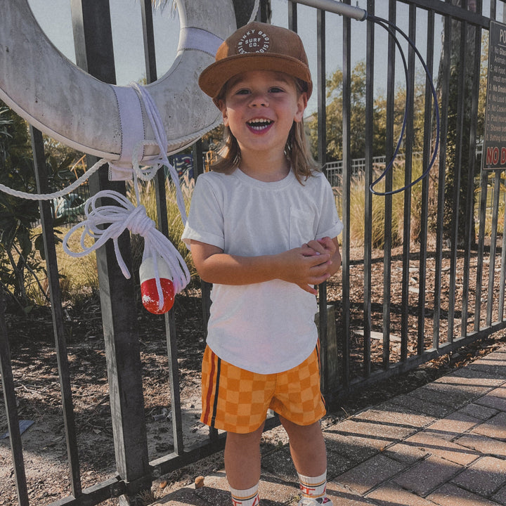 RETRO-WAVE HYBRID BOARD SHORT - YELLOW