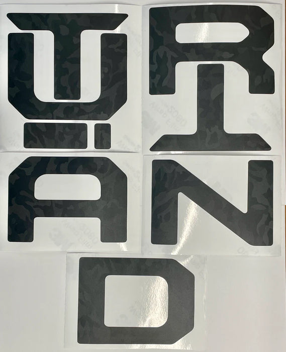 BLACK SHADOW CAMO VINYL LETTER DECALS FOR 2022-2023 TUNDRA TAILGATE