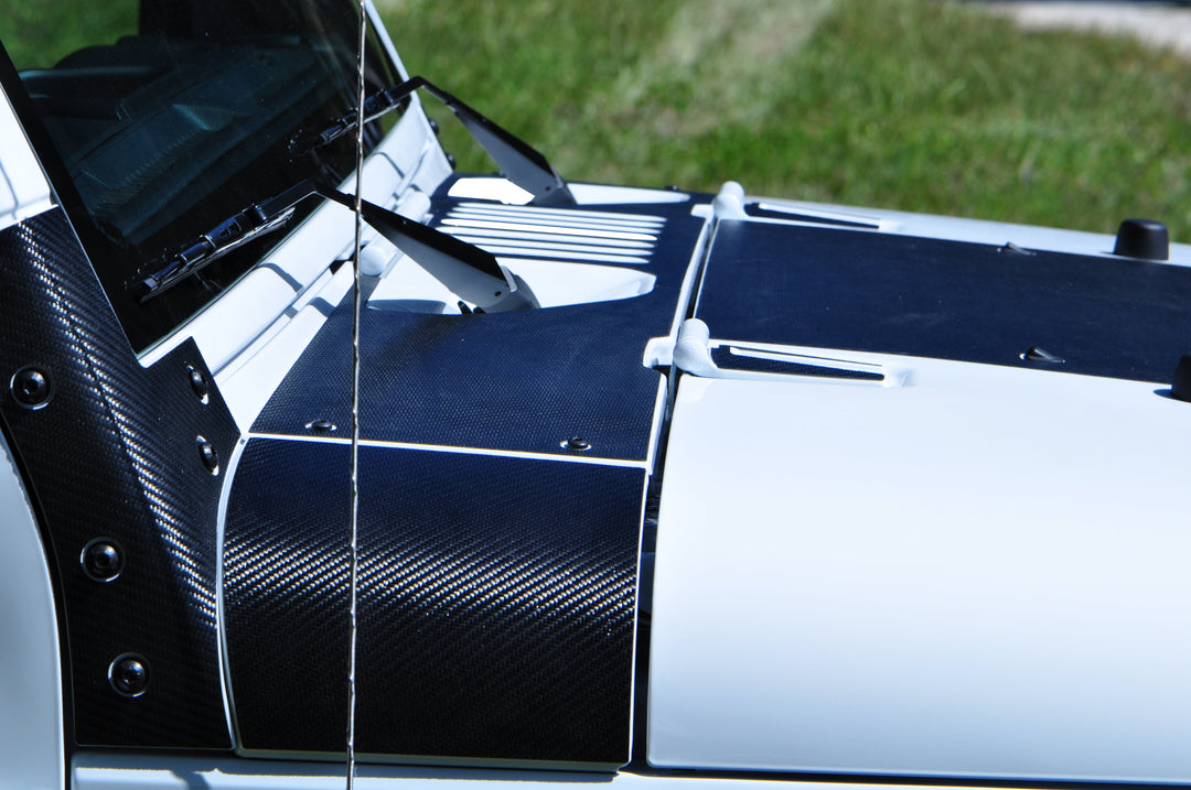 Cowl and Hood Vent Accents Fits 2007-2018 Jeep Wrangler JK