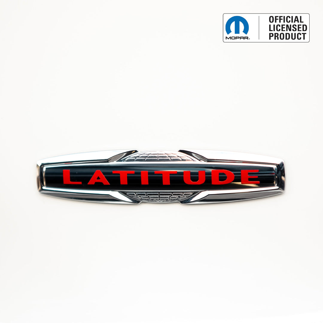 LATITUDE Tailgate Emblem Overlay Decal | Fits 2014–2021 Jeep Cherokee &amp; 2015–2022 Jeep Renegade (Excludes Latitude Plus)