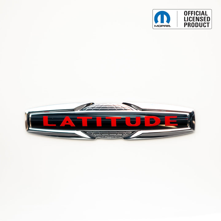LATITUDE Tailgate Emblem Overlay Decal | Fits 2014–2021 Jeep Cherokee &amp; 2015–2022 Jeep Renegade (Excludes Latitude Plus)