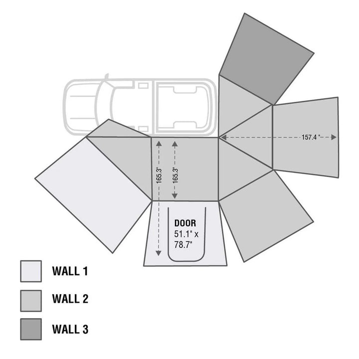 Overland Vehicle Systems HD Nomadic 270 Awning Wall 3 - Driver Side