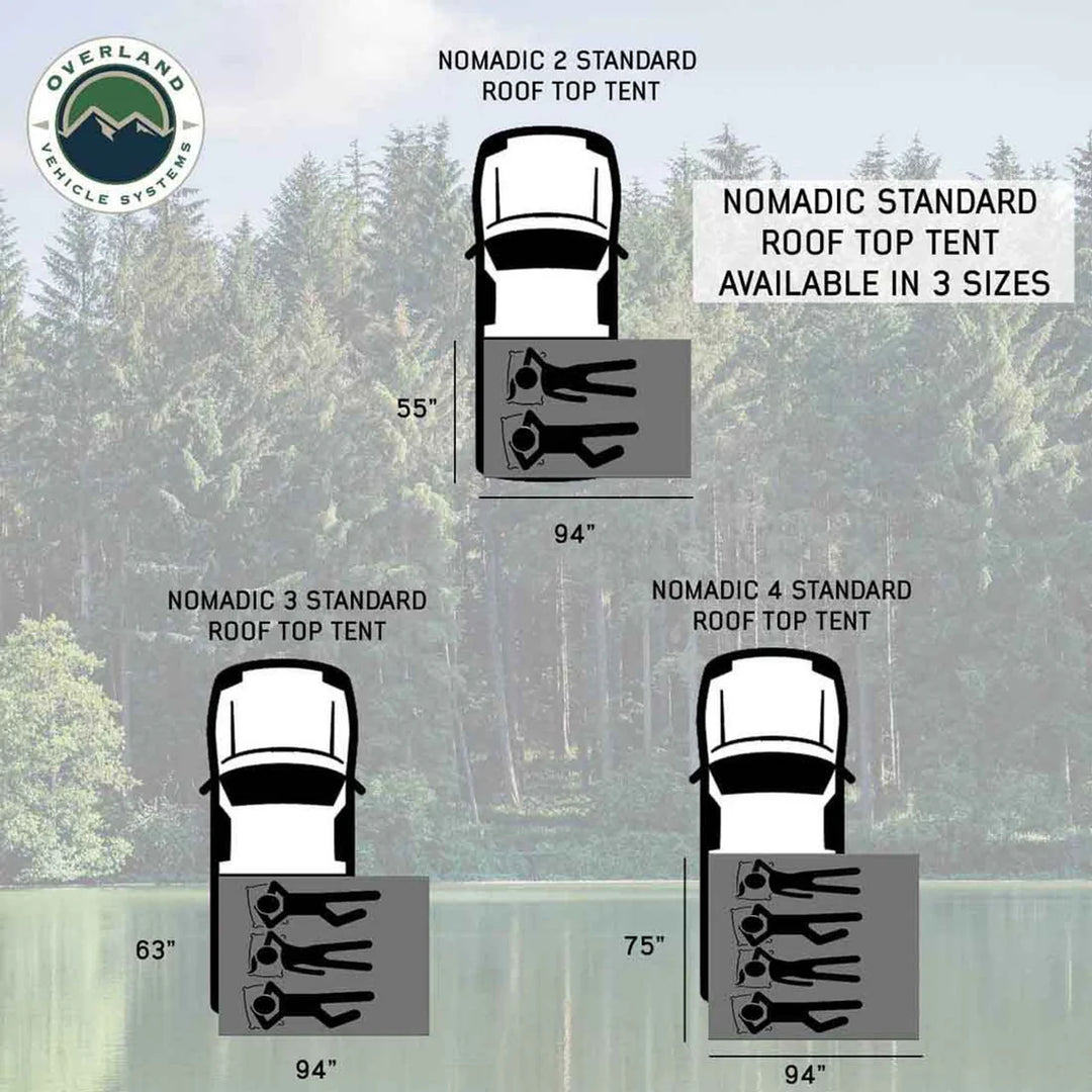 Overland Vehicle Systems HD Nomadic 3 Standard Soft Shell Roof Top Tent
