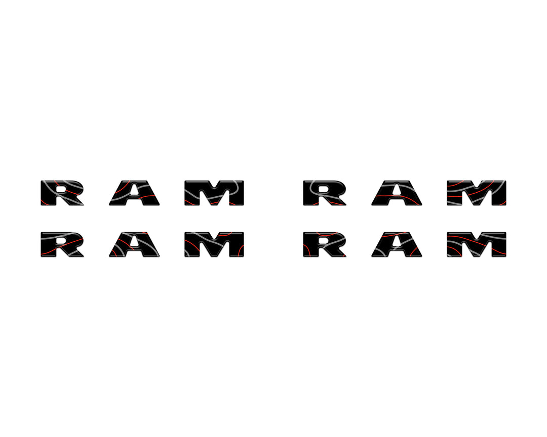 Base Model Running Board Letter Inserts Fits 2025-2026 Ram 1500/2500/3500