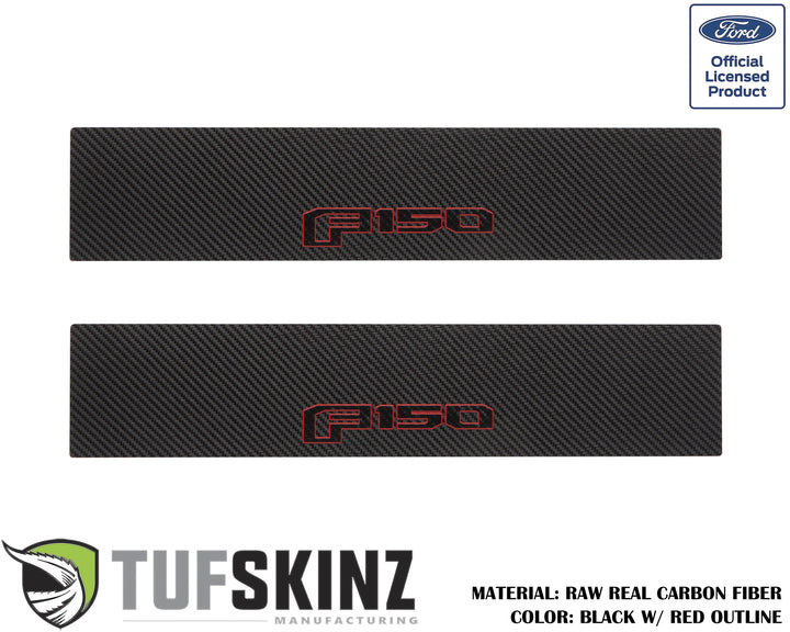 Door Sill Protection Overlays (Real Carbon Fiber) Fits 2015-2020 Ford F-150