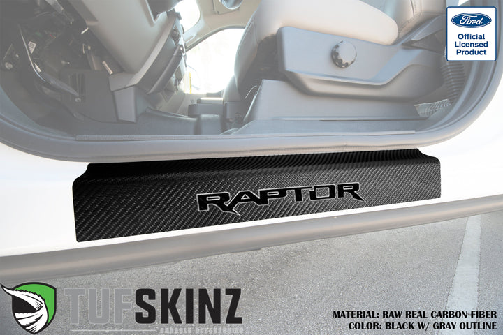 Door Sill Protection Overlays (Real Carbon Fiber) Fits 2015-2020 Ford F-150
