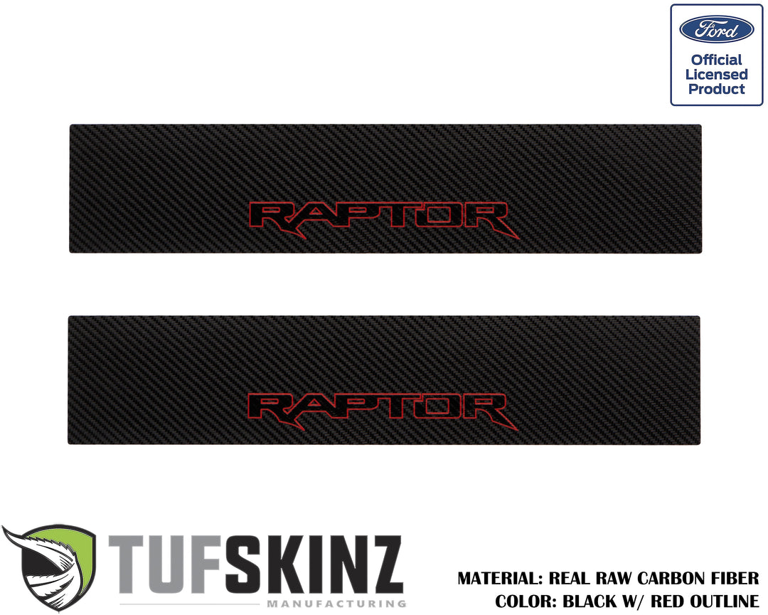 Door Sill Protection Overlays (Real Carbon Fiber) Fits 2015-2020 Ford F-150