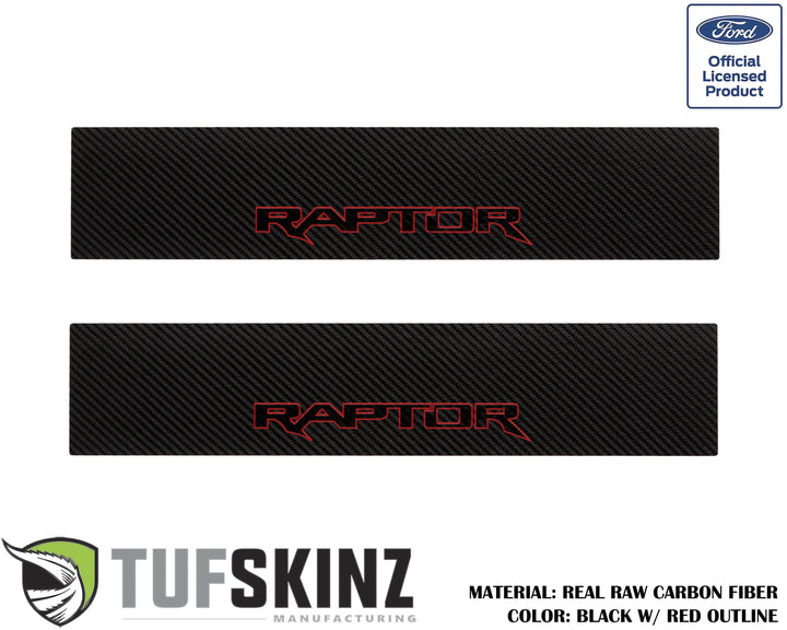 Door Sill Protection Overlays (Real Carbon Fiber) Fits 2015-2020 Ford F-150
