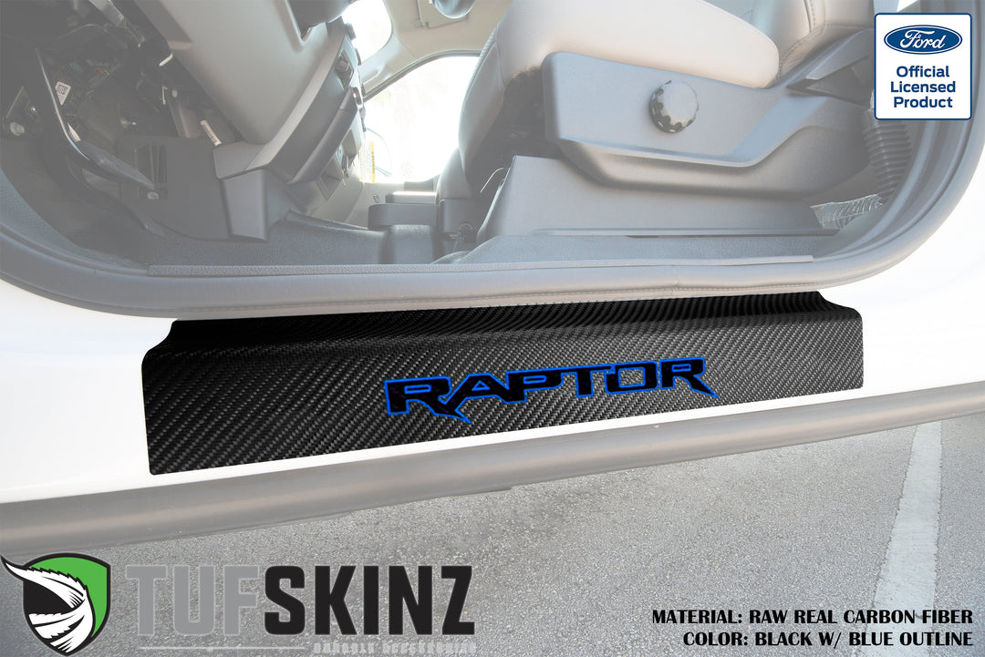Door Sill Protection Overlays (Real Carbon Fiber) Fits 2015-2020 Ford F-150