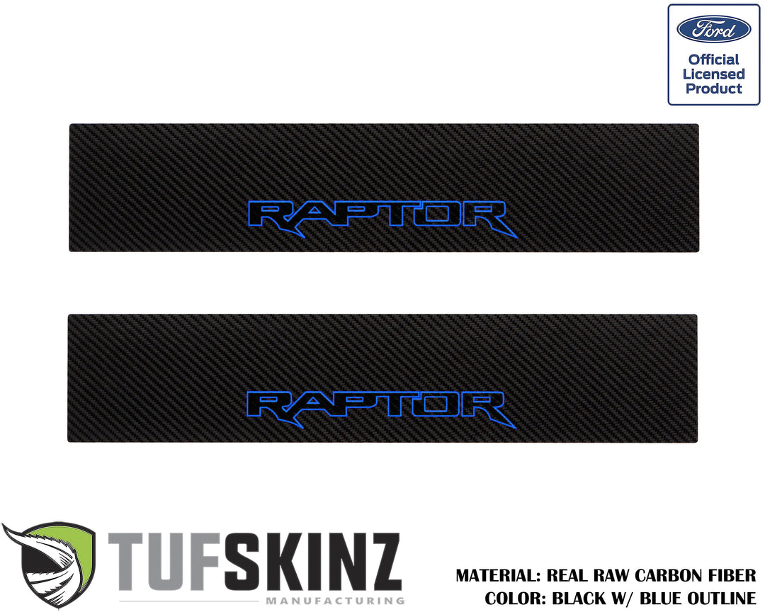 Door Sill Protection Overlays (Real Carbon Fiber) Fits 2015-2020 Ford F-150