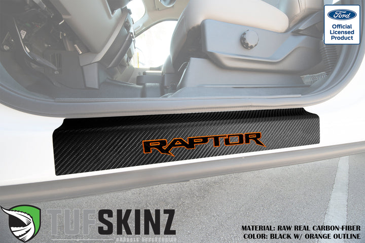 Door Sill Protection Overlays (Real Carbon Fiber) Fits 2015-2020 Ford F-150
