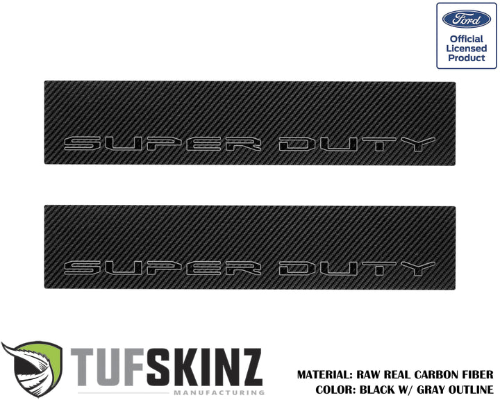 Door Sill Protection Overlays (Real Carbon Fiber) Fits 2017-2020 Ford Super Duty