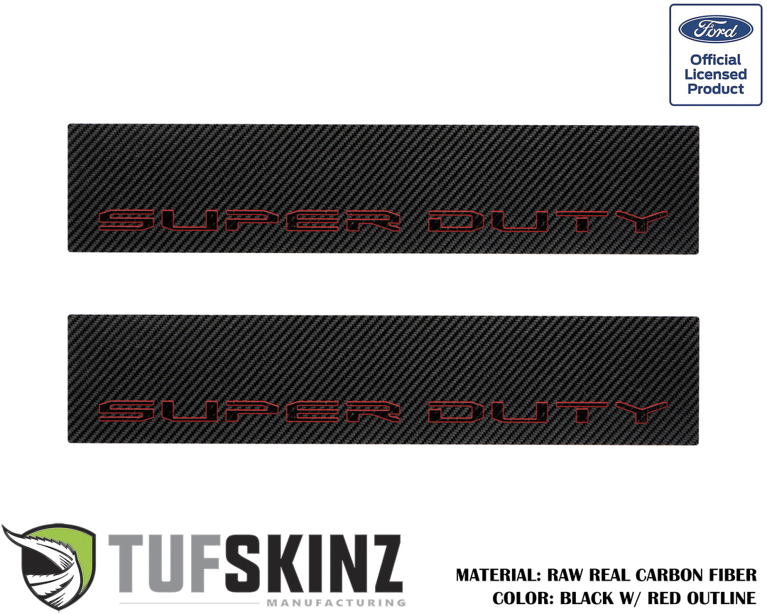 Door Sill Protection Overlays (Real Carbon Fiber) Fits 2017-2020 Ford Super Duty