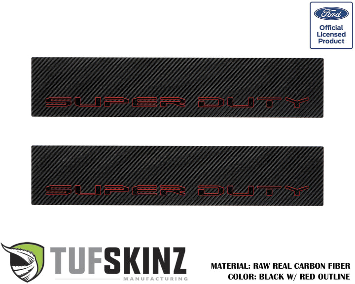 Door Sill Protection Overlays (Real Carbon Fiber) Fits 2017-2020 Ford Super Duty