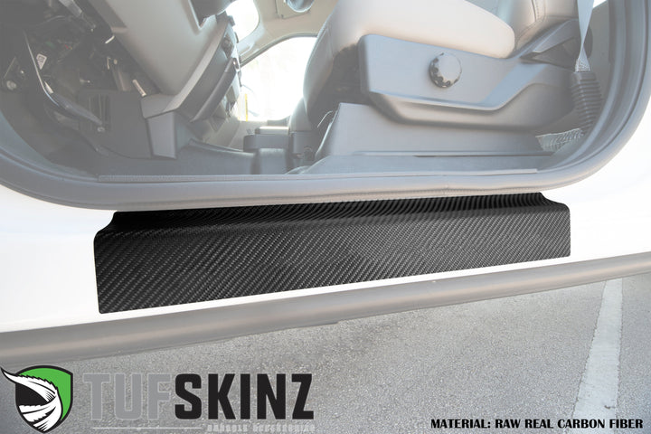 Door Sill Protection Overlays (Real Carbon Fiber) Fits 2015-2020 Ford F-150